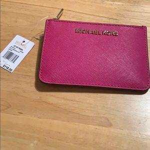 NWT pink MIchael Kors card holder